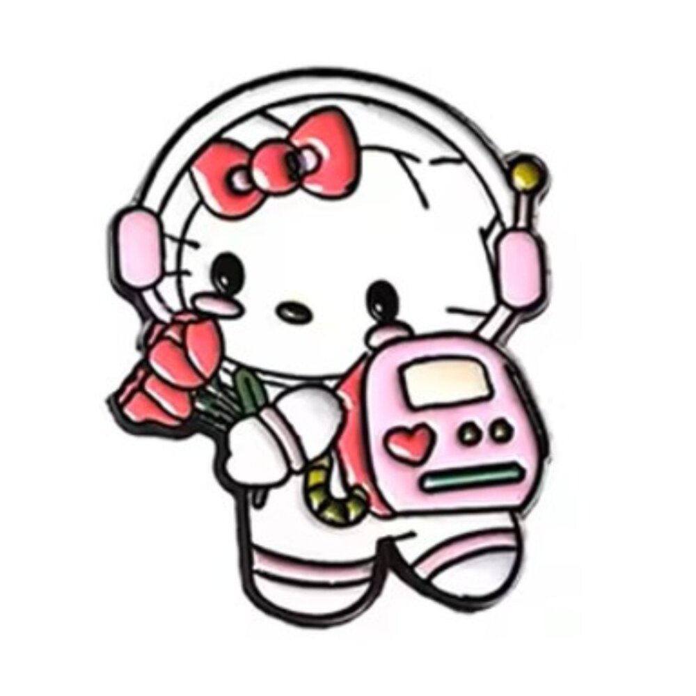 HELLO KITTY “Astronaut in Space” Enamel Lapel Pin Brooch BRAND-NEW & SUPER CUTE!